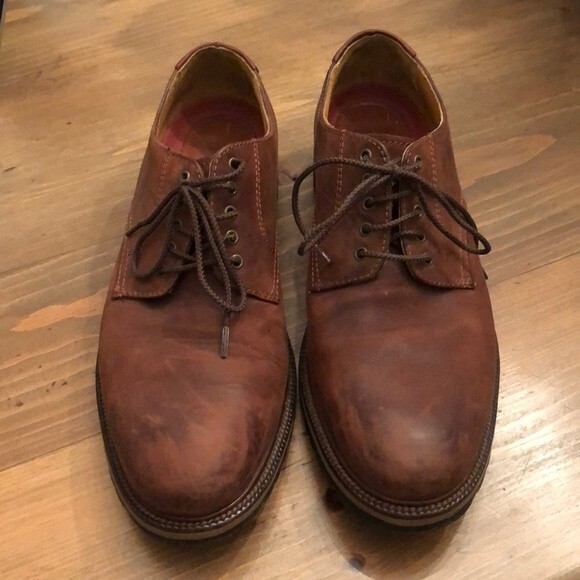 H.S. TRASK SIZE 10 GALLATIN  COFFEE UMBER 30-0100 LACE UP OXFORD LOAFER SHOE - Picture 2 of 10